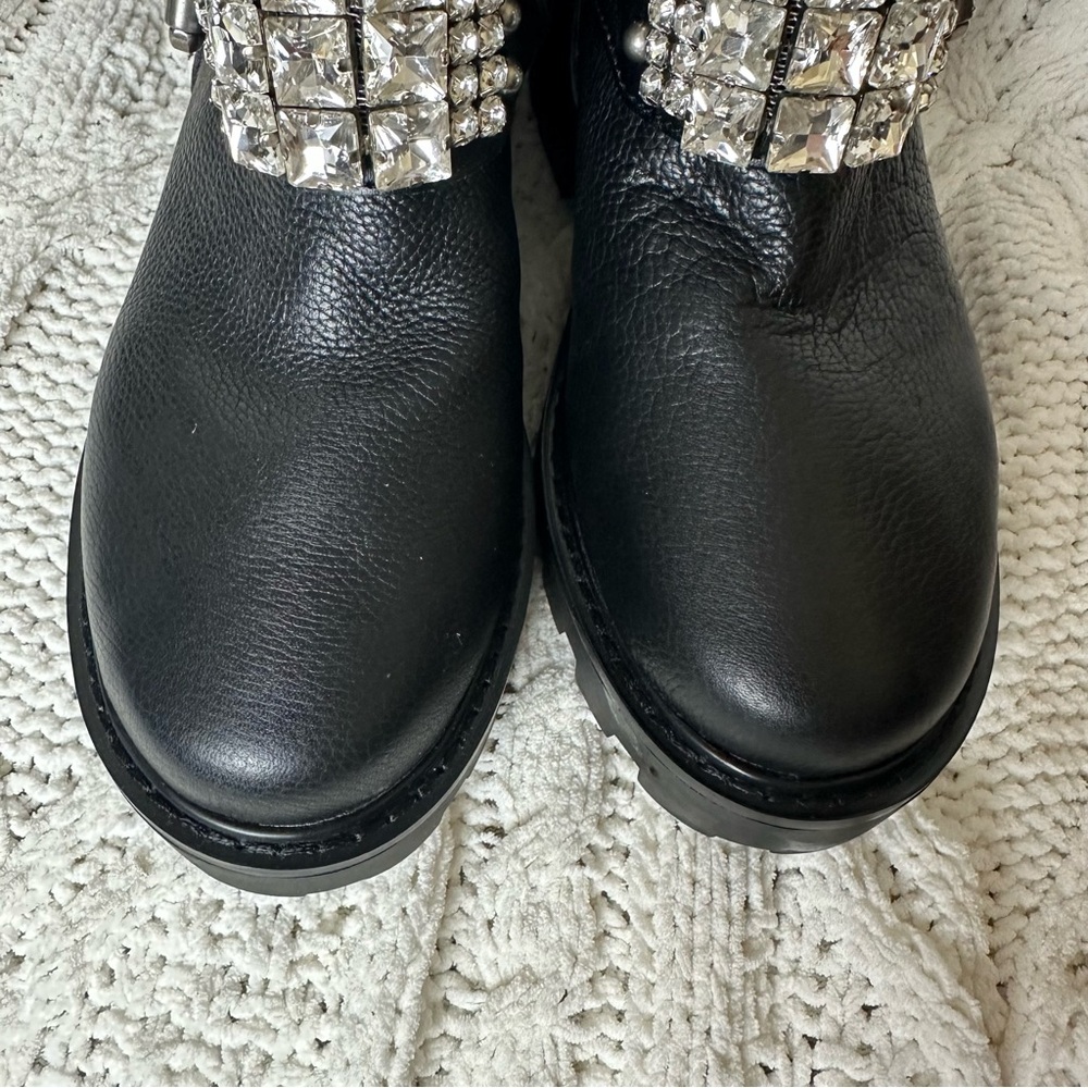 Karl Lagerfeld Black Ankle Boots with Embellished Buckle - Picture 3 of 8